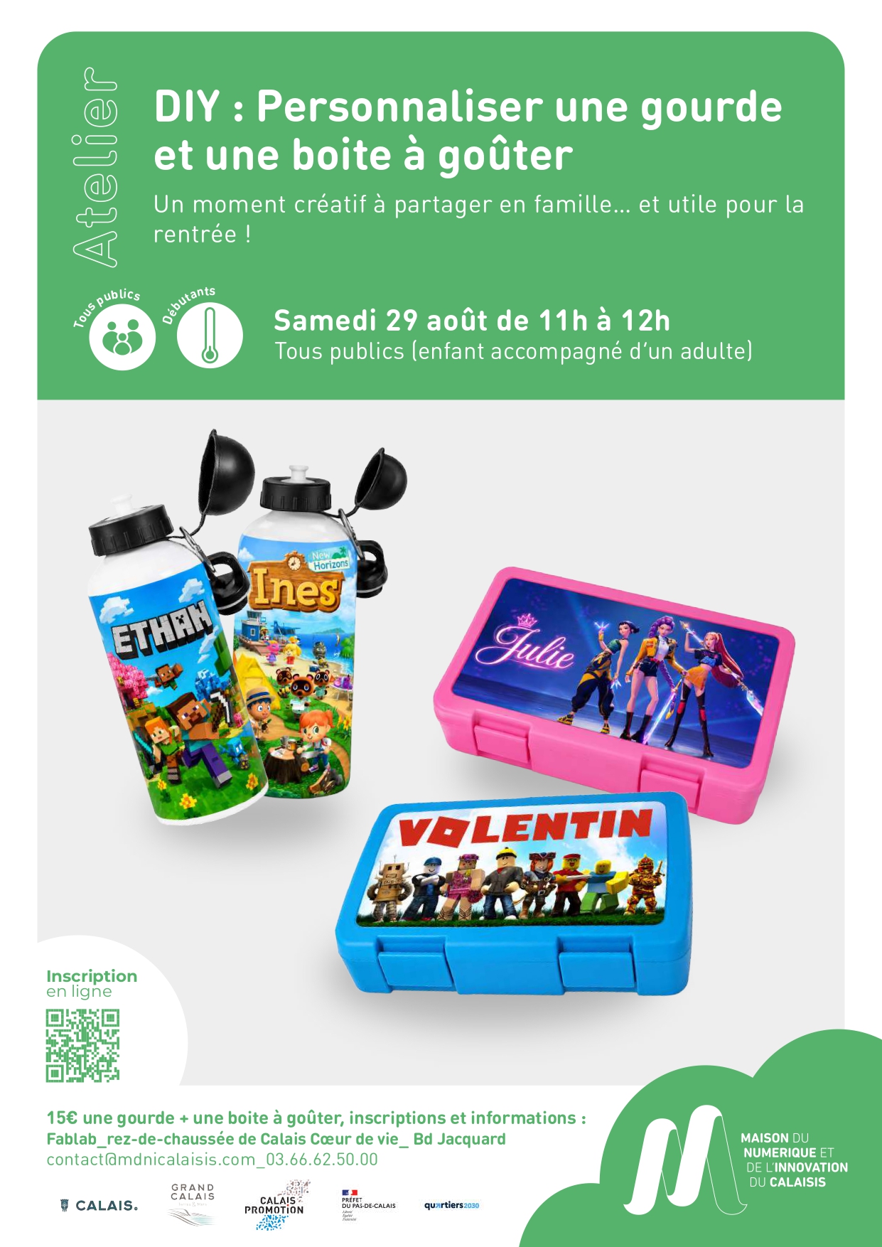 Atelier DIY : Personnaliser une gourde et une boite à goûter — photo 1/2